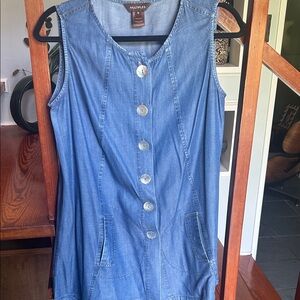 Multiples Denim Button-Down Sleeveless Dress